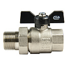 Кран шаровой для воды 3/4" с накидной гайкой бабочка,  никель,  ONDO_3