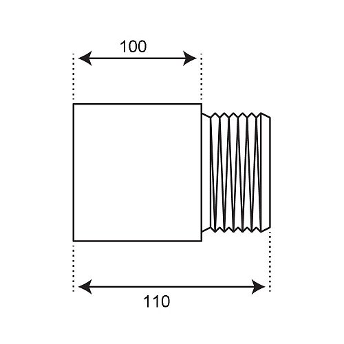Удлинитель труб латунный  1/2" г/ш x100 мм CTM