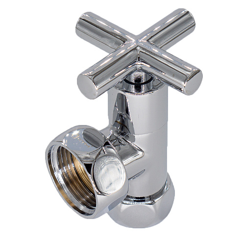 Вентиль угл. 1"х3/4" г/г ручка-крест для п/с хром. СТМ ТЕРМО