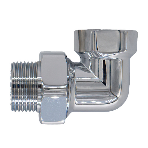 Соединение угловое г/ш 1" с накидной гайкой для п/с хромированное СТМ ТЕРМО