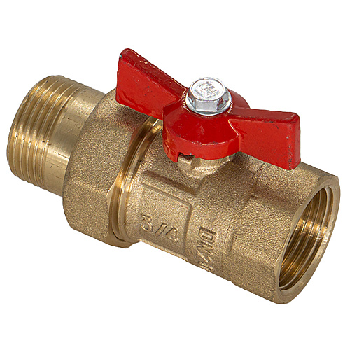 Кран шаровой для воды 3/4" с накидной гайкой бабочка ГАЛЛОП 132