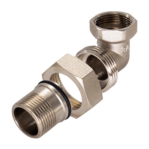 Соединитель с накид. гайкой угловой   1/2" г/ш CTM