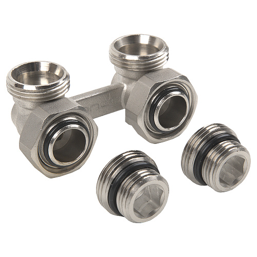 Мультифлекс, узел для нижнего углового подключения, (Н-образный) с шаровым краном ONDO