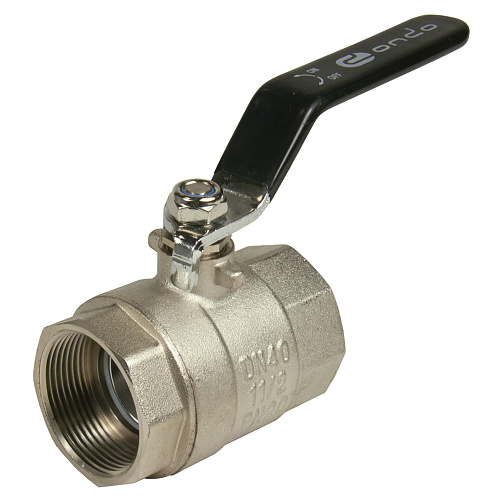 Кран шаровой для воды 1-1/2" г/г рычаг, никель, ONDO