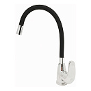 Смеситель ROEGEN RG014N для кухни,  40 мм,  на гайке,  с боковой металлической ручкой,  с гибким черным