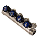 Коллектор 4 выхода вентиль н/р  3/4"х1/2" СТМ_4