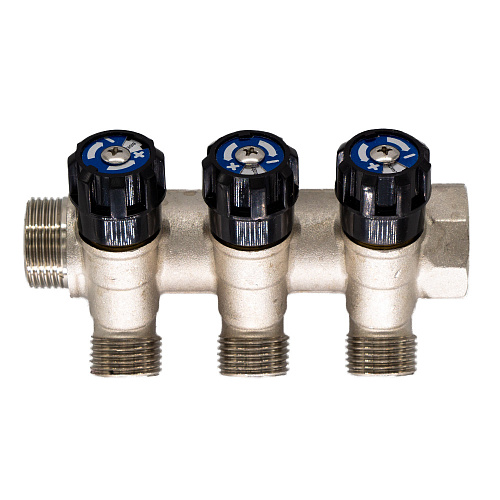 Коллектор 3 выхода вентиль н/р  3/4х1/2 СТМ