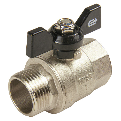 Кран шаровой для воды 1" г/ш бабочка, никель, ONDO