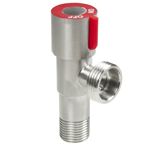 Кран для бытовых приборов угл. 1/2"х3/4" ш/ш с отражат. нерж. сталь СТМ