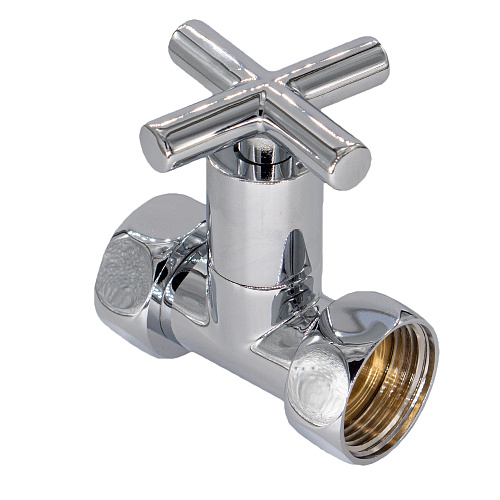 Вентиль прямой 1"х1" г/г ручка-крест для п/с хром СТМ ТЕРМО