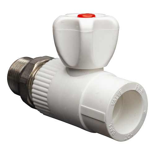 Кран шаровой PP-R для радиатора прямой DN 20х1/2" СТМ ПЛАСТ