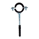 Хомут 1-1/4" (38-45мм) металлорезиновый с дюбелем и шурупом CTM_2