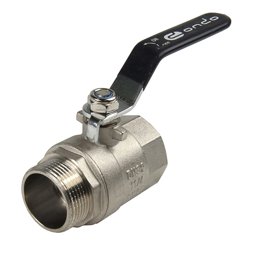 Кран шаровой для воды 1-1/4" г/ш рычаг, никель, ONDO