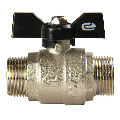 Кран шаровой для воды 3/4" ш/ш бабочка, никель, ONDO