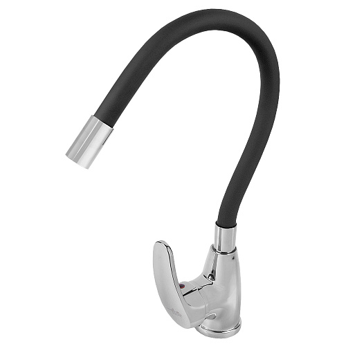 Смеситель FLOE FK234-GN для кухни, 40 мм, на гайке, с боковой ручкой, с гибким черным изливом Смеситель FLOE FK234-GN для кухни, 40 мм, на гайке, с боковой ручкой, с гибким черным изливом