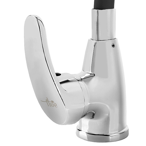 Смеситель FLOE FK234-GN для кухни, 40 мм, на гайке, с боковой ручкой, с гибким черным изливом Смеситель FLOE FK234-GN для кухни, 40 мм, на гайке, с боковой ручкой, с гибким черным изливом