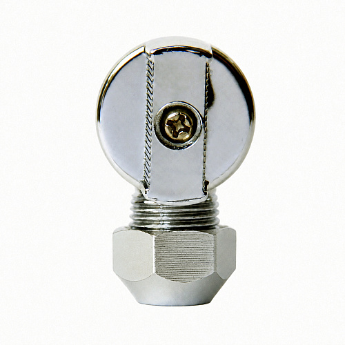 Кран шаровой угл. 1/2"х3/8" ш/ш с цангой и отражат. бабочка, хромированный СТМ