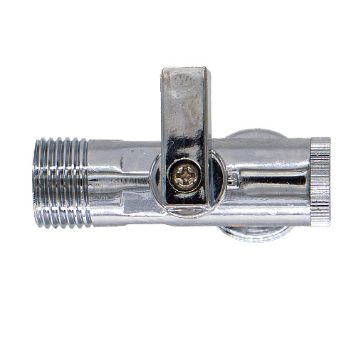 Кран шаровой для бытовых приборов угл.  1/2"х1/2" ш/ш с фильтром и отражат. бабочка, хромированный СТМ