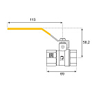 Кран шаровой для газа 1" г/г рычаг CTM ГАЗ_4