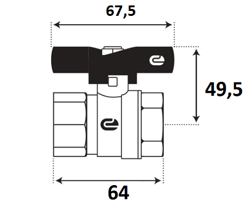 Кран шаровой для воды 1" г/г бабочка, никель, ONDO