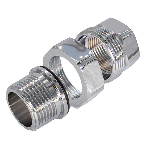 Соединение прямое г/ш 3/4" с накидной гайкой для п/с хромированное СТМ ТЕРМО