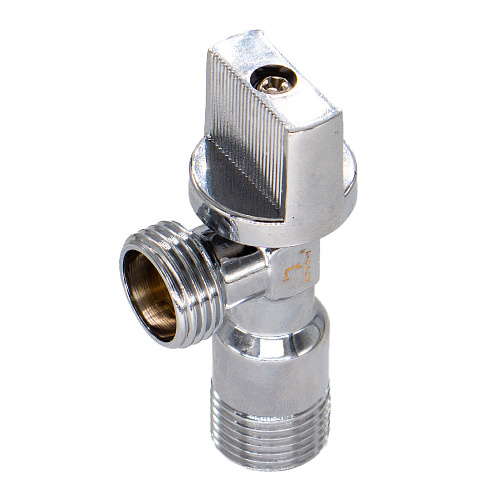 Кран шаровой д/сантех. прибор. угл.  1/2"х1/2" ш/ш с отражат. бабочка, хромированный СТМ