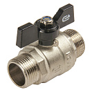 Кран шаровой для воды 1/2" ш/ш бабочка,  никель,  ONDO