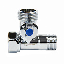 Кран шаровой для бытовых приборов 1/2"x3/4"x1/2" г/ш/ш  бабочка,  хромированный СТМ_4
