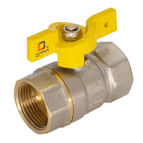 Кран шаровой для газа 1/2" г/г бабочка CTM ГАЗ