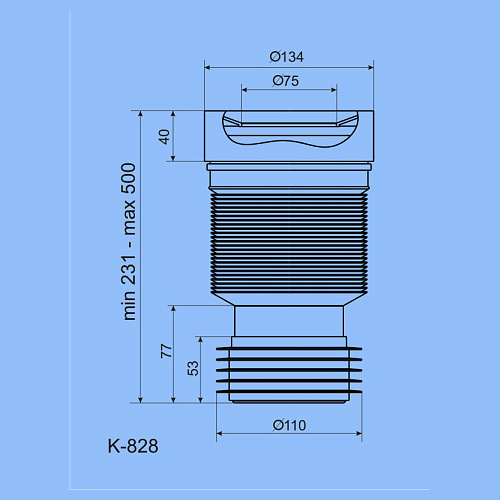 Удлинитель Ани гибкий для унитаза D110мм