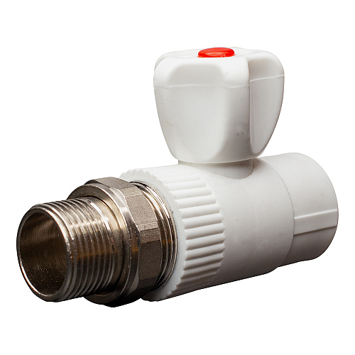 Кран шаровой PP-R для радиатора прямой DN 25х1/2" СТМ ПЛАСТ
