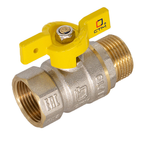 Кран шаровой для газа 1/2" г/ш бабочка CTM ГАЗ