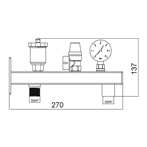 Группа безопасности котла настенная 3/4" ONDO