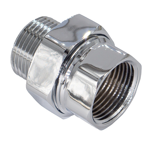 Соединение прямое г/ш 1" с накидной гайкой для п/с хромированное СТМ ТЕРМО