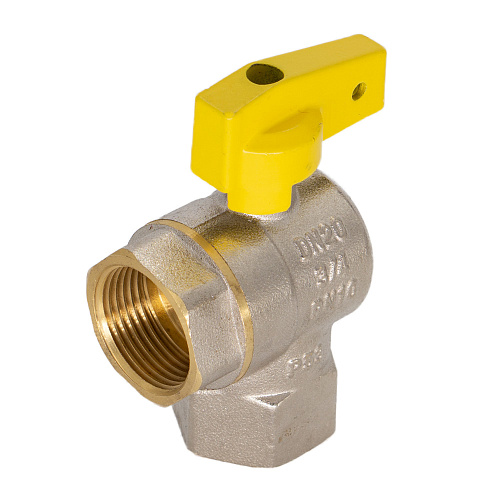 Кран шаровой для газа угловой 3/4" г/г бабочка CTM ГАЗ