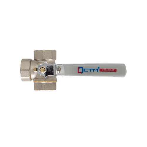 Кран шаровой для воды 1/2" трехходовой, тип T рычаг СTM СТАНДАРТ