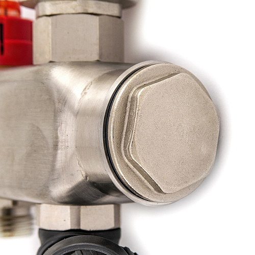 Коллекторная группа ONDO нерж сталь 11 вых. в сборе с автоматическим воздухоотводчиком, расходомера