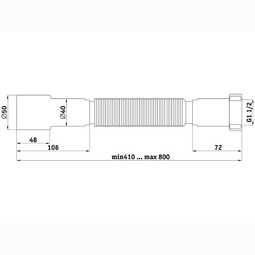 Гибкая труба 1 1/2"*40/50