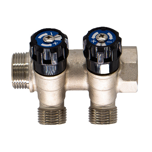 Коллектор 2 выхода вентиль н/р 1"х1/2" СТМ